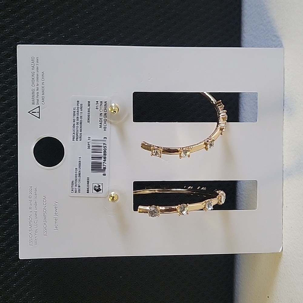 Jessica Simpson Gold Hoop Earrings - Picture 3 of 3